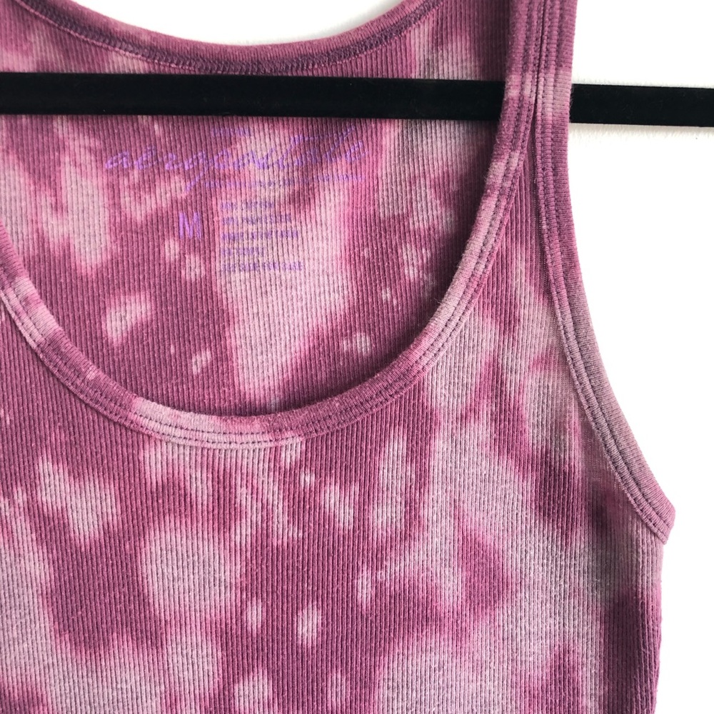 Aeropostale Purple Bleach Tie Dye Ribbed Tank Top - Picture 4 of 6